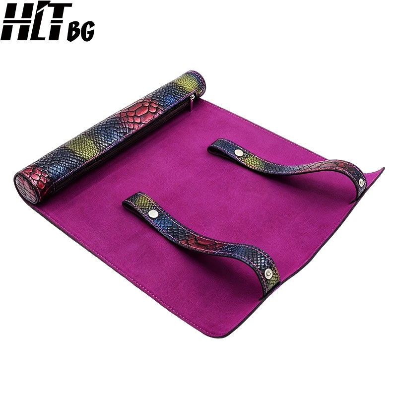 Leather Dice Scroll With Zipper Pocket For DND & RPG Games high quality